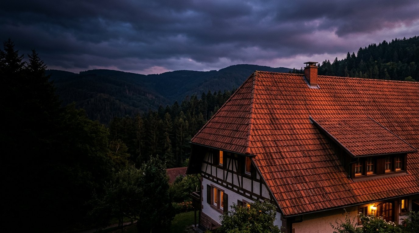 Dachfläche mit neuen Ziegeln nach der Reparatur